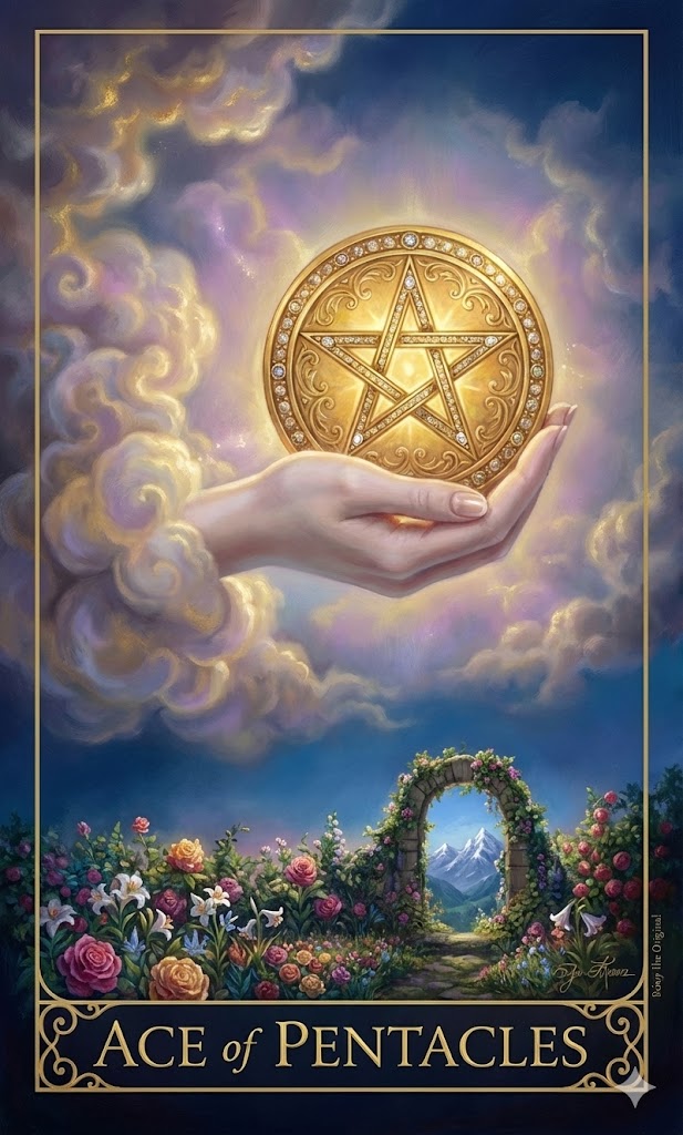 Ace of Pentacles Tarot Card Meaning - Upright, Reversed & Love